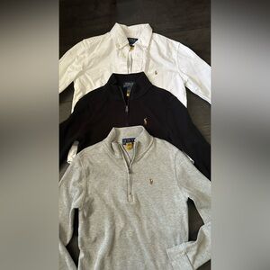 3 Polo by Ralph Lauren Kids Black and Gray Quarter-Zip Shirts